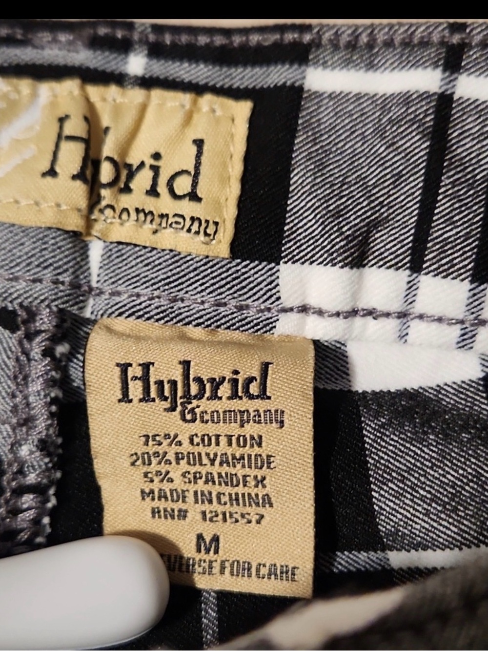 Hybrid & company Black and White Plaid Skinny Pants - Picture 2 of 4